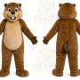 Brown Beaver Mascot Costume with Custom Logo