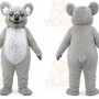 Gray Koala Mascot Costume with Custom Logo