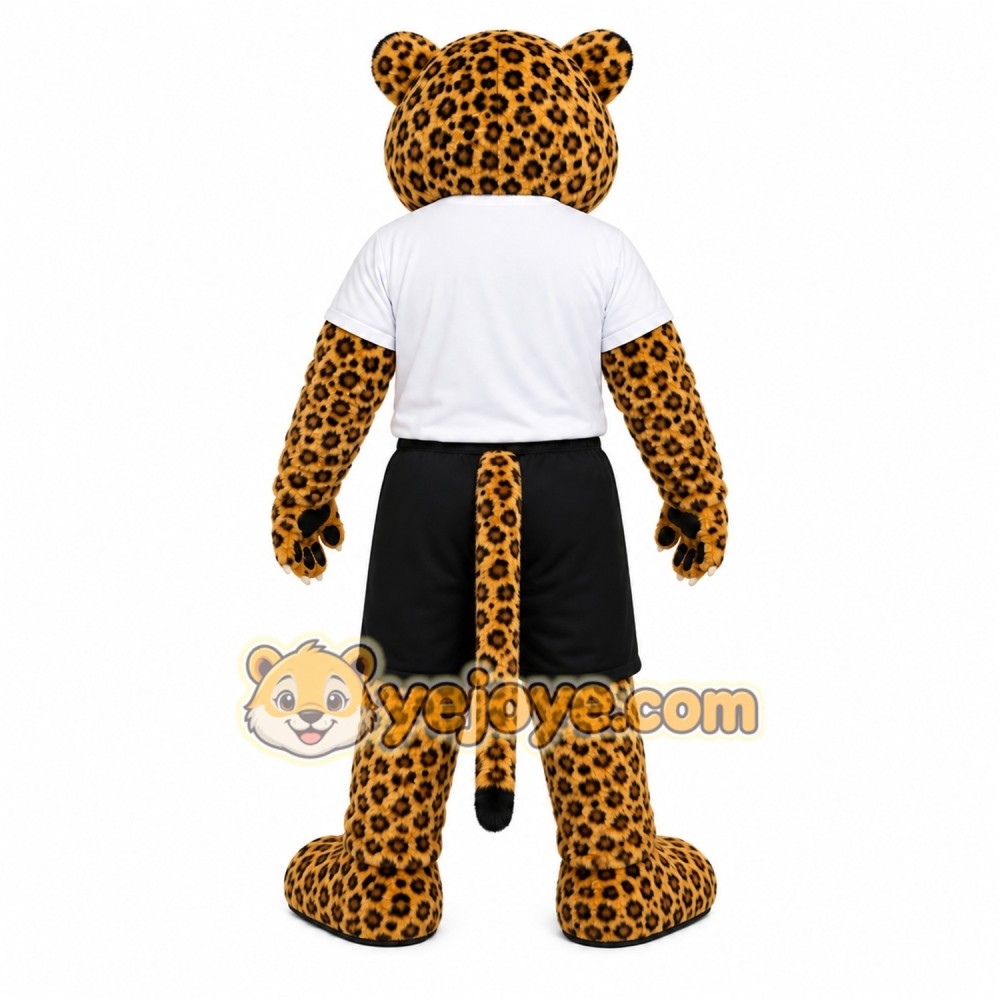 Yellow Leopard Mascot Costume with Custom Logo Yellow Leopard Mascot Costume with Custom Logo