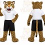 Yellow Leopard Mascot Costume with Custom Logo
