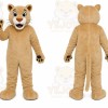 Tan Cougar Mascot Costume with Custom Logo