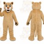 Tan Cougar Mascot Costume with Custom Logo