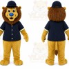 Yellow Lion Mascot Costume with Custom Logo