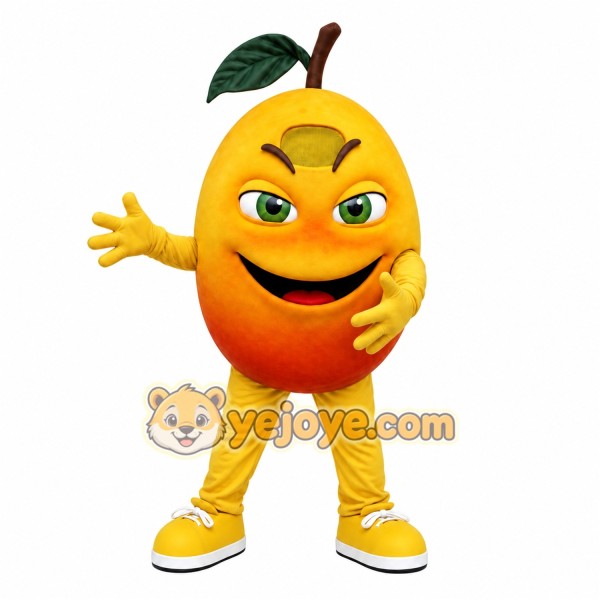 Yellow Fruit Mascot Costume with Custom Logo