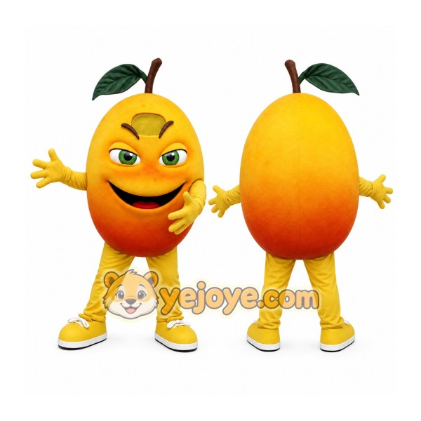 Yellow Fruit Mascot Costume with Custom Logo
