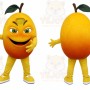 Yellow Fruit Mascot Costume with Custom Logo