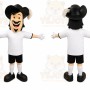 White Musketeer Mascot Costume with Custom Logo