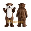 Brown Otter Mascot Costume with Custom Logo Brown Otter Mascot Costume with Custom Logo