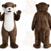 Brown Otter Mascot Costume with Custom Logo