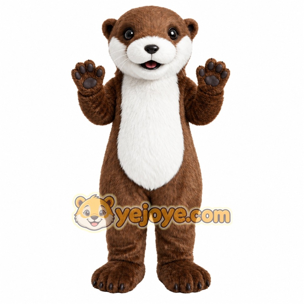 Brown Otter Mascot Costume with Custom Logo Brown Otter Mascot Costume with Custom Logo