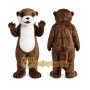 Brown Otter Mascot Costume with Custom Logo