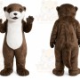 Brown Otter Mascot Costume with Custom Logo