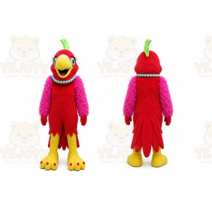 Red Parrot Mascot Costume with Custom Logo