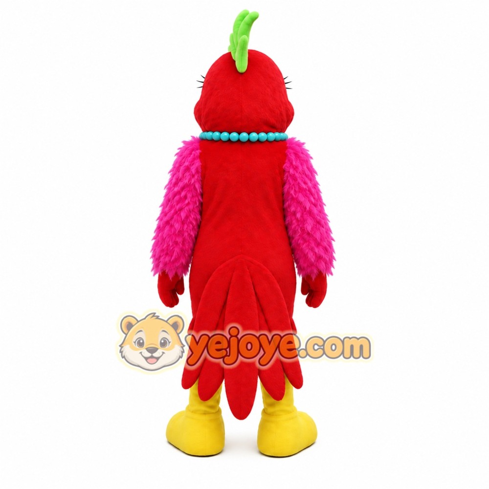 Red Parrot Mascot Costume with Custom Logo Red Parrot Mascot Costume with Custom Logo