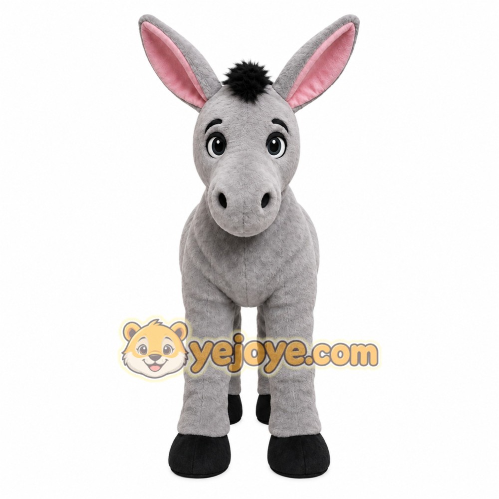Gray Donkey Mascot Costume with Custom Logo Gray Donkey Mascot Costume with Custom Logo