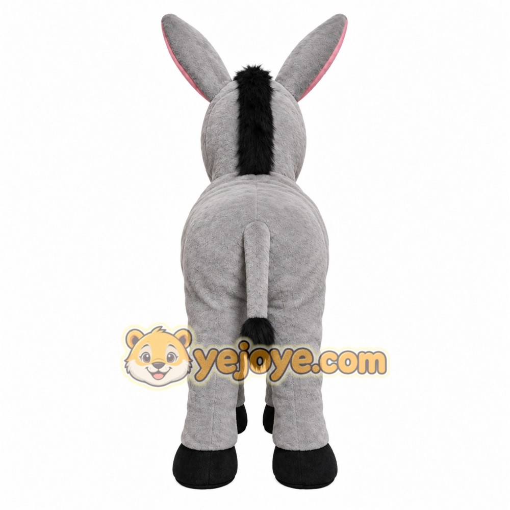 Gray Donkey Mascot Costume with Custom Logo Gray Donkey Mascot Costume with Custom Logo