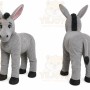 Gray Donkey Mascot Costume with Custom Logo