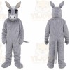 Gray Donkey Mascot Costume with Custom Logo