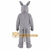 Gray Donkey Mascot Costume with Custom Logo