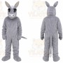 Gray Donkey Mascot Costume with Custom Logo