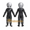 Black Alien Mascot Costume with Custom Logo Black Alien Mascot Costume with Custom Logo