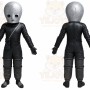 Black Alien Mascot Costume with Custom Logo