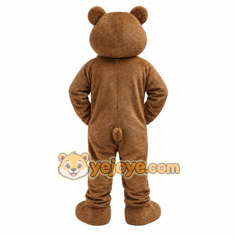 Brown Bear Mascot Costume with Custom Logo