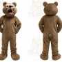 Brown Bear Mascot Costume with Custom Logo
