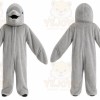 Gray Dolphin Mascot Costume with Custom Logo