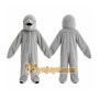 Gray Dolphin Mascot Costume with Custom Logo