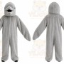 Gray Dolphin Mascot Costume with Custom Logo