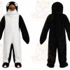 Black Penguin Mascot Costume with Custom Logo