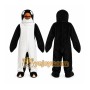 Black Penguin Mascot Costume with Custom Logo