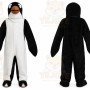 Black Penguin Mascot Costume with Custom Logo