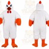 White Chicken Mascot Costume with Custom Logo