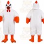 White Chicken Mascot Costume with Custom Logo