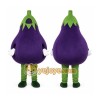 Purple Eggplant Mascot Costume with Custom Logo