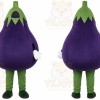 Purple Eggplant Mascot Costume with Custom Logo