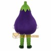 Purple Eggplant Mascot Costume with Custom Logo
