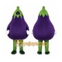 Purple Eggplant Mascot Costume with Custom Logo