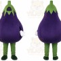 Purple Eggplant Mascot Costume with Custom Logo
