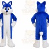 Blue Fox Mascot Costume with Custom Logo