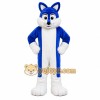 Blue Husky Dog Mascot Costume with Custom Logo