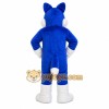 Blue Husky Dog Mascot Costume with Custom Logo