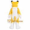 Yellow Fox Mascot Costume with Custom Logo