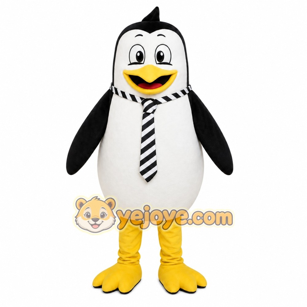 Black Penguin Mascot Costume with Custom Logo Black Penguin Mascot Costume with Custom Logo