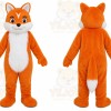 Orange Fox Mascot Costume with Custom Logo