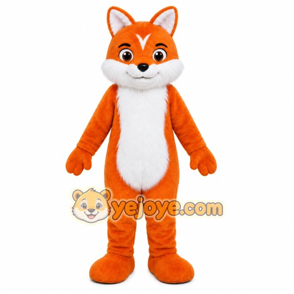 Orange Fox Mascot Costume with Custom Logo Orange Fox Mascot Costume with Custom Logo