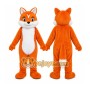 Orange Fox Mascot Costume with Custom Logo