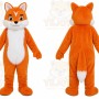 Orange Fox Mascot Costume with Custom Logo